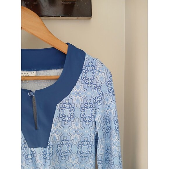 Cabana Life Moroccan Tile 3/4 Sleeve Dress - Picture 3 of 10